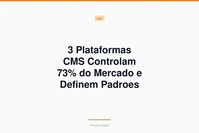 3 Plataformas CMS Controlam 73% do Mercado e Definem Padroes de SEO
