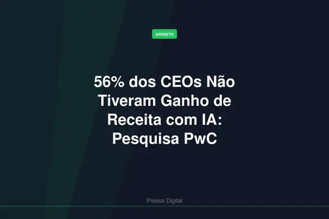 56% dos CEOs Não Tiveram Ganho de Receita com IA: Pesquisa PwC