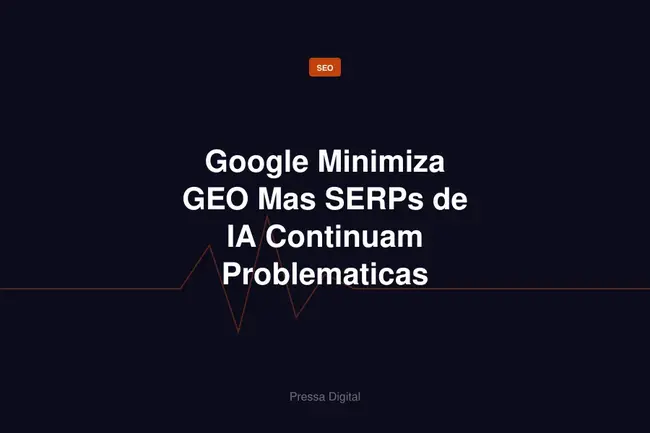 Google Minimiza GEO Mas SERPs de IA Continuam Problematicas